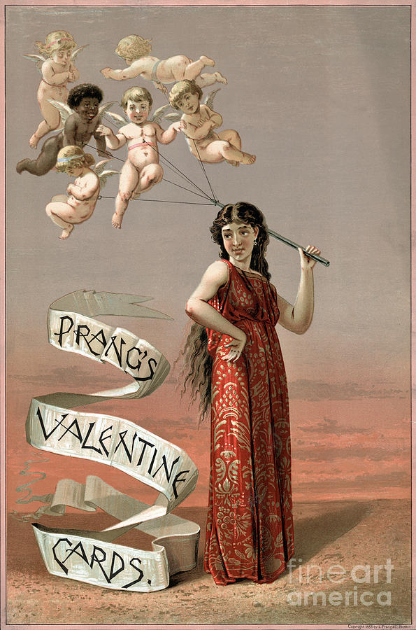 Valentines Day Photograph - Prangs Valentine Cards 1883 by Science Source