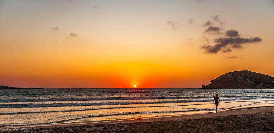 Sunset Photograph - Prasonisi Sunset Beach by Julis Simo