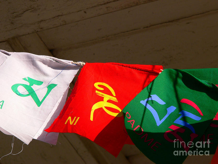 Architecture Photograph - Prayer Flags by Angela Wright
