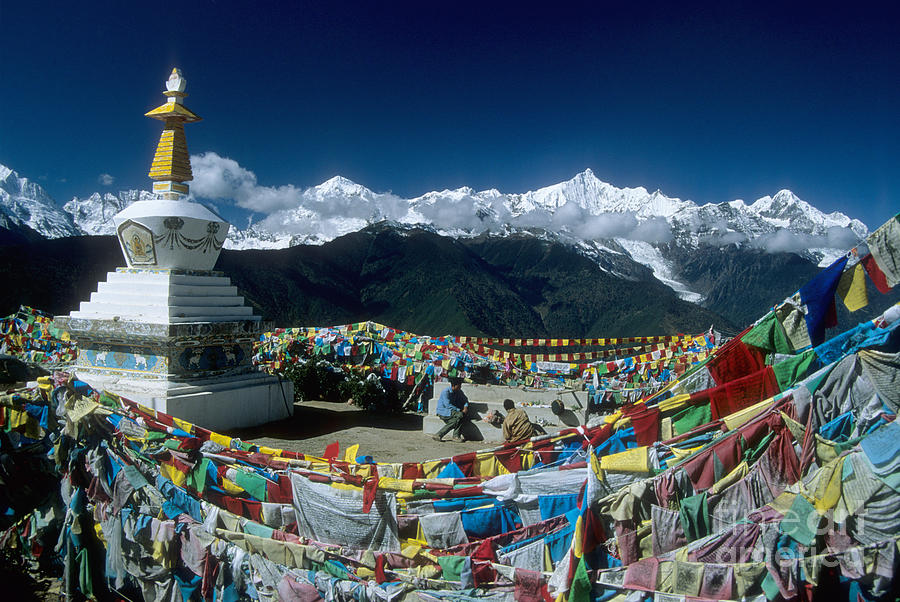Prayer flags in the Himalayan Mountains Photograph by James Brunker