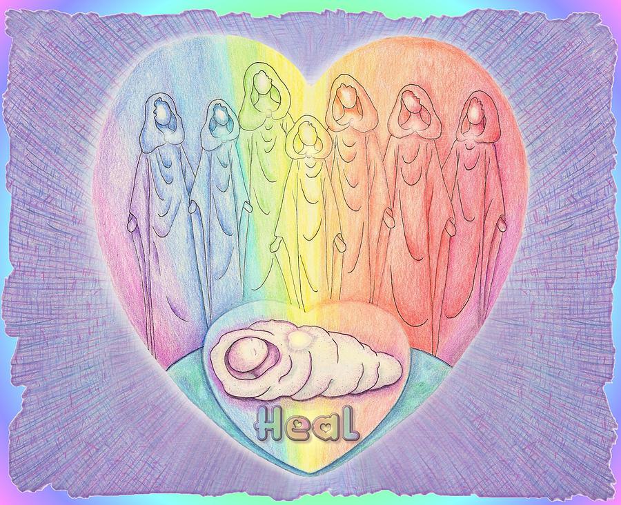 Prayer for Healing Drawing by Melinda DeMent