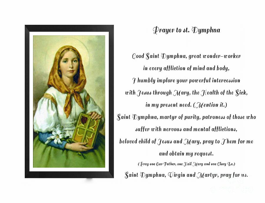 Prayer to St. Dymphna Photograph by Barbara A Griffin