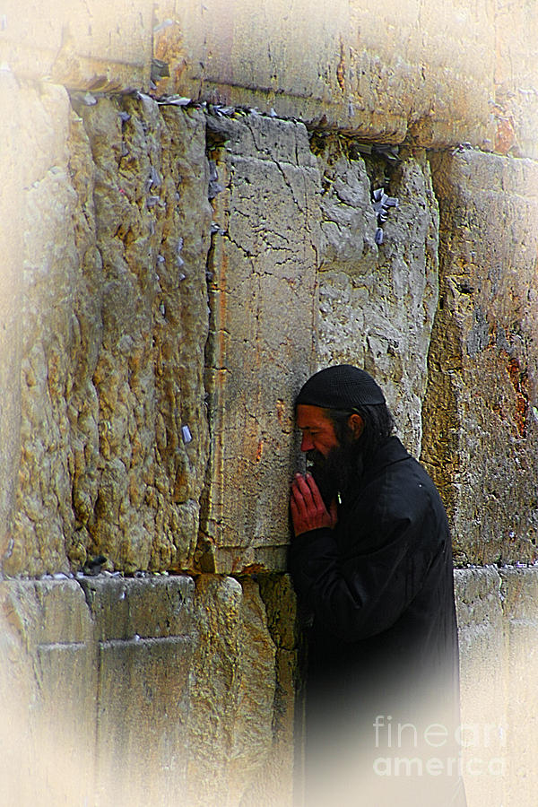 Praying at the Western Wall Photograph by Doc Braham