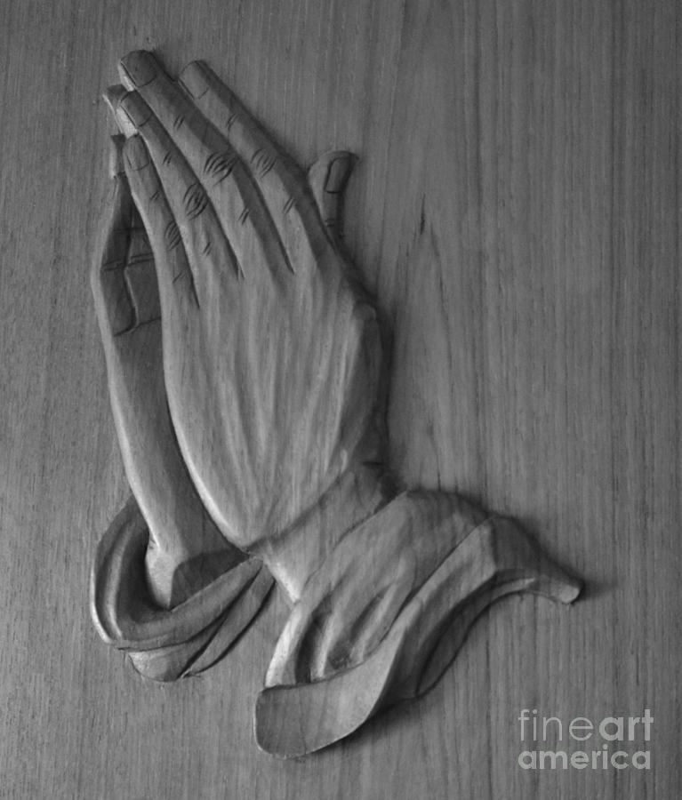 Praying Hands In Black And White Photograph by Bob Sample
