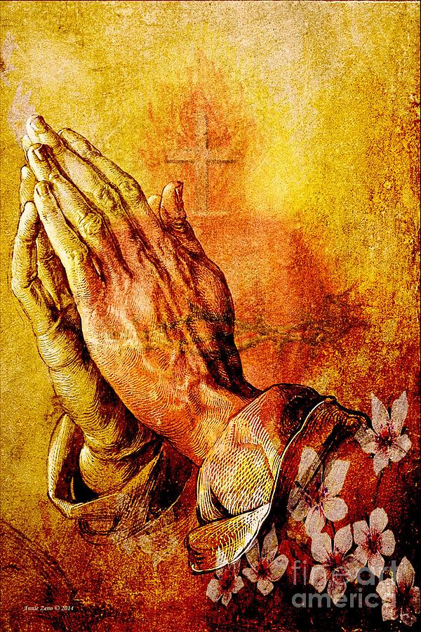 Albrecht Durer Painting - Praying Hands With Sacred Heart by AZ Creative Visions