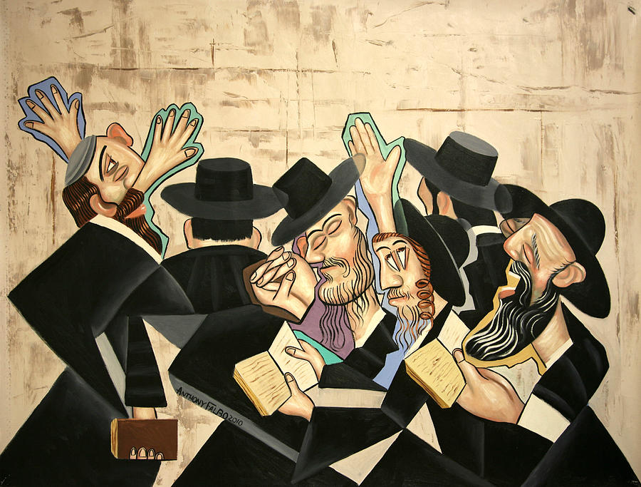 God Painting - Praying Rabbis by Anthony Falbo God Painting - Praying Rabbis by Anthony Falbo