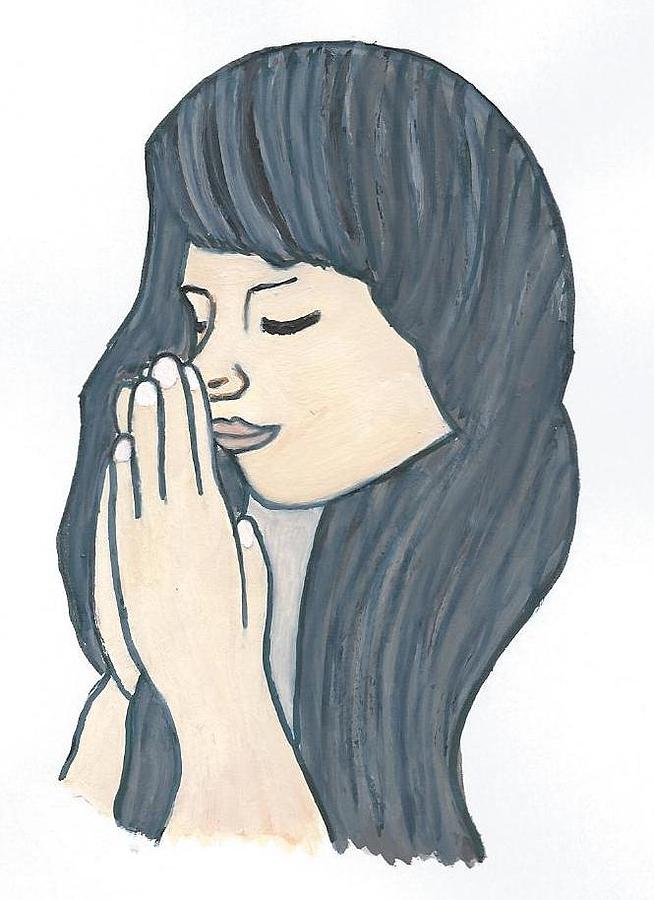 Praying woman  Drawing by Magdalena Frohnsdorff