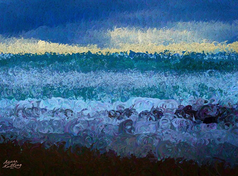 Ocean Painting - Pre-Dawn Ocean Waves by Bruce Nutting