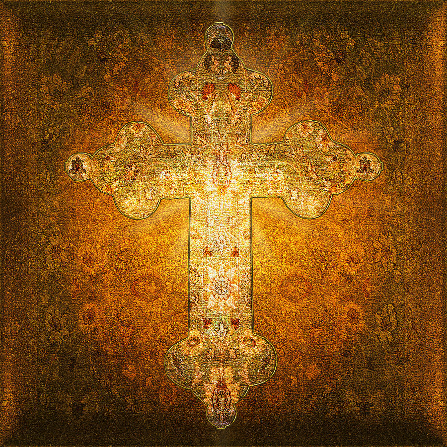 Abstract Digital Art - Precious Holy Cross by Li   van Saathoff