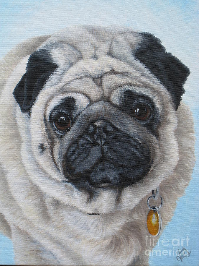 Precious Pug Painting by Jill Jones - Fine Art America