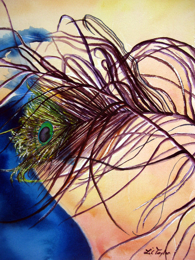 Peacock Painting - Preening for Attention SOLD by Lil Taylor