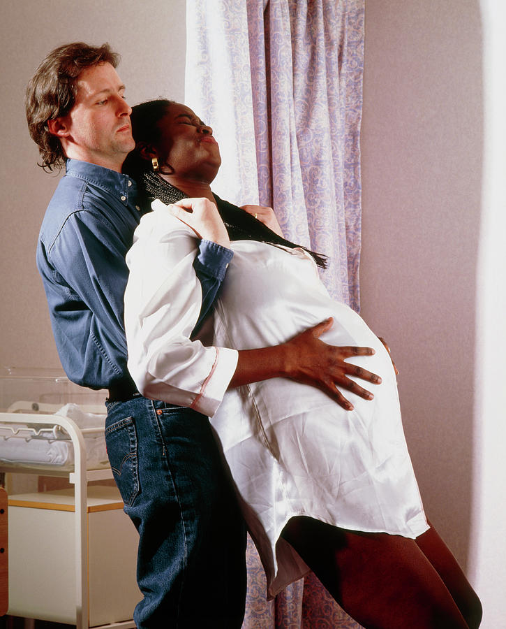 Pregnant Woman Being Supported During Early Labour Photograph by Ruth Jenkinson/midirs/science Photo Library