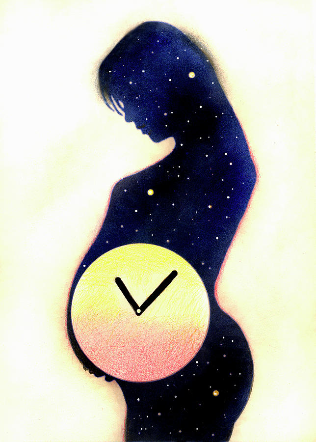 Pregnant Woman With Biological Clock Photograph by Ikon Ikon Images