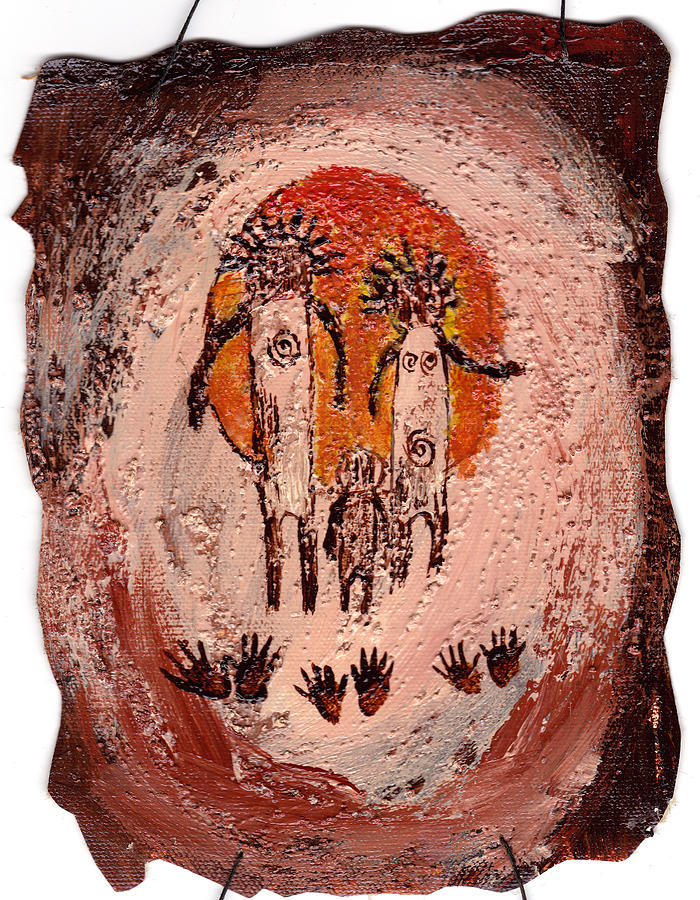 Prehistoric Family Painting by Shelley Bain