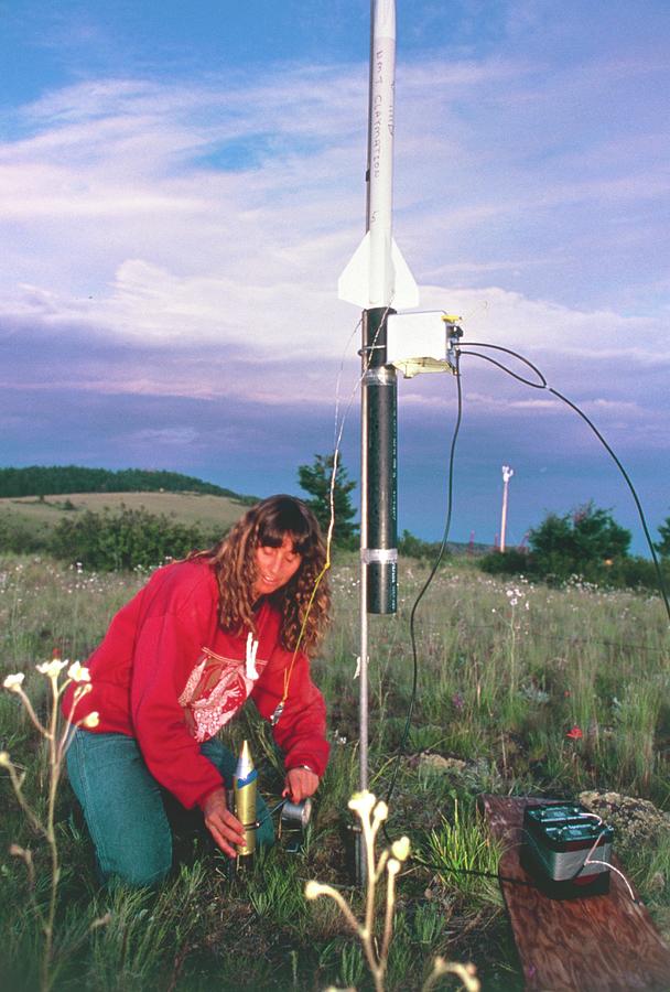 Preparing Rocket To Trigger Lightning Photograph by Peter Menzel