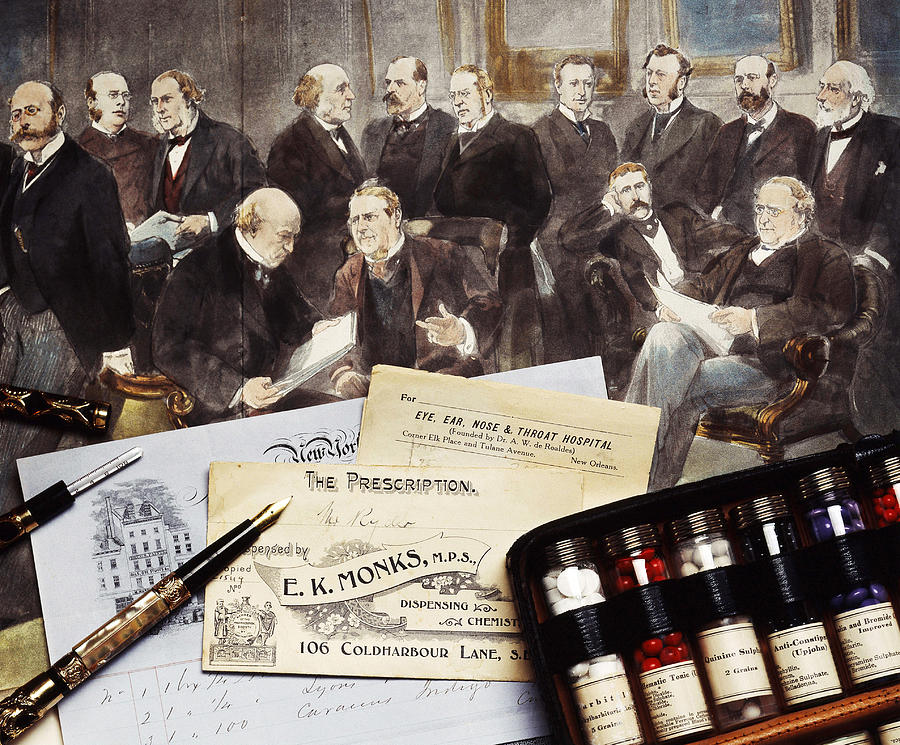 Prescriptions, Historical Medicine Painting by Brooks/brown