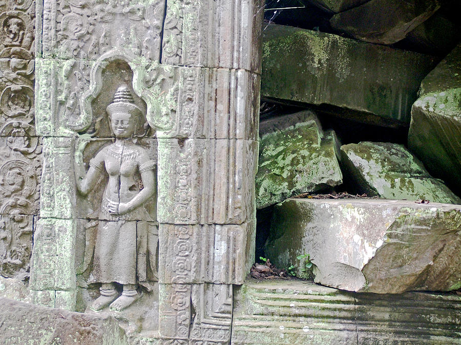 Preserved Figure and Ruins in Ta Prohm in Angkor Wat Archeological Park-Cambodia Photograph by Ruth Hager
