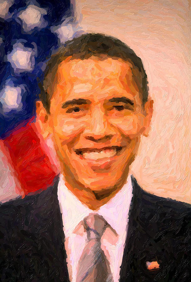 Abraham Lincoln Painting - President Barack Obama by Celestial Images