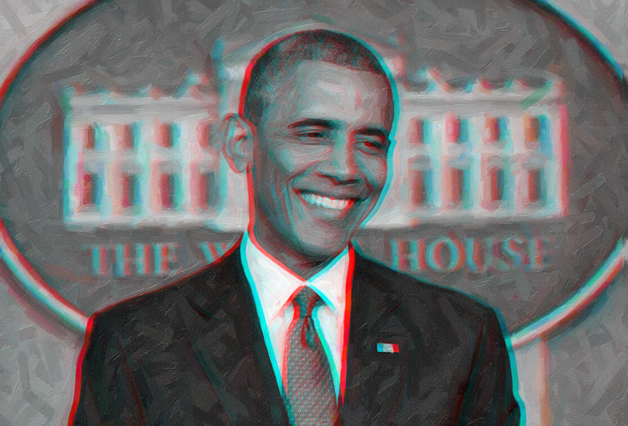 President Barack Obama In 3d Painting