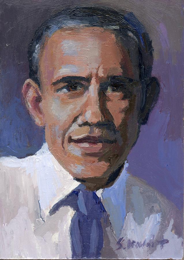 President Barack Obama Painting by Sara Drought Nebel - Fine Art America