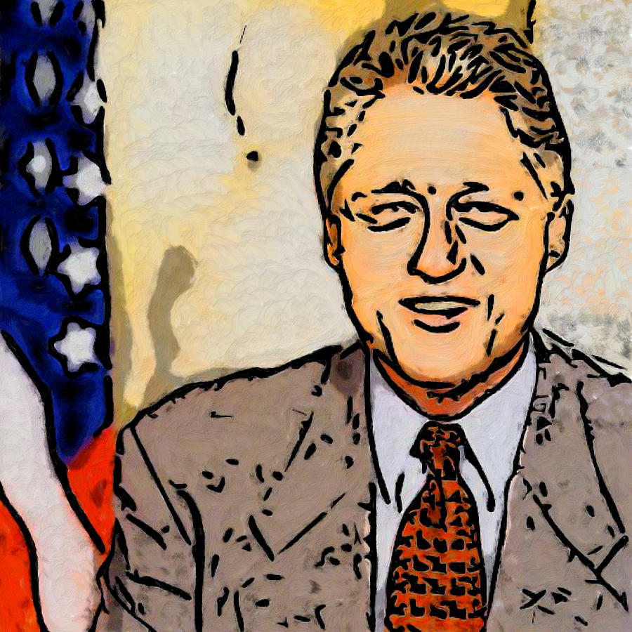 President Bill Clinton Painting by Bruce Nutting