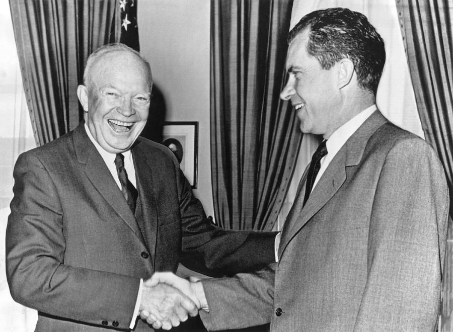 President Eisenhower And Nixon Photograph by Underwood Archives