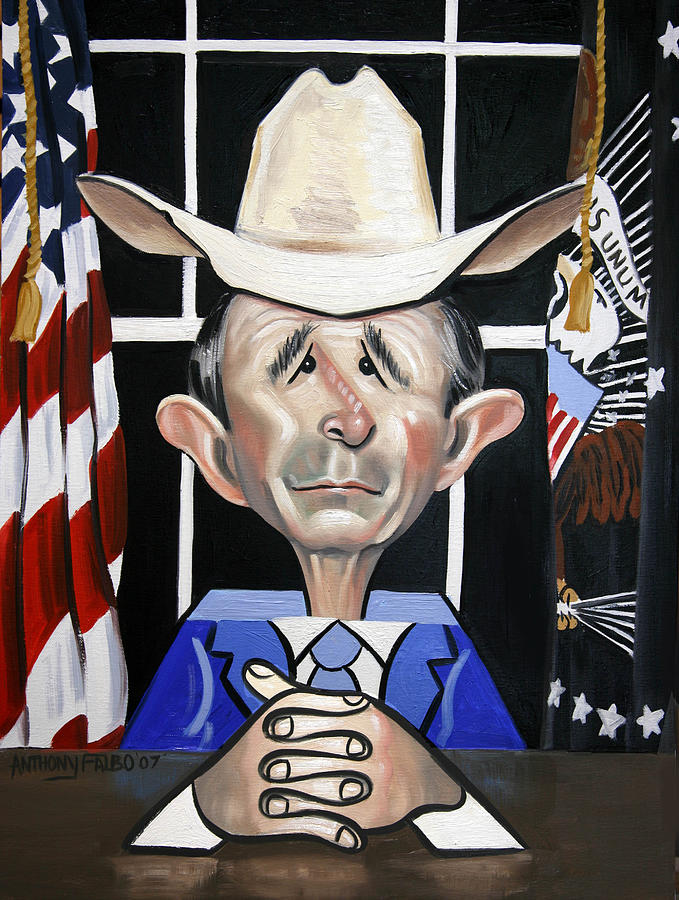 President George W Bush You Been Cubed Painting