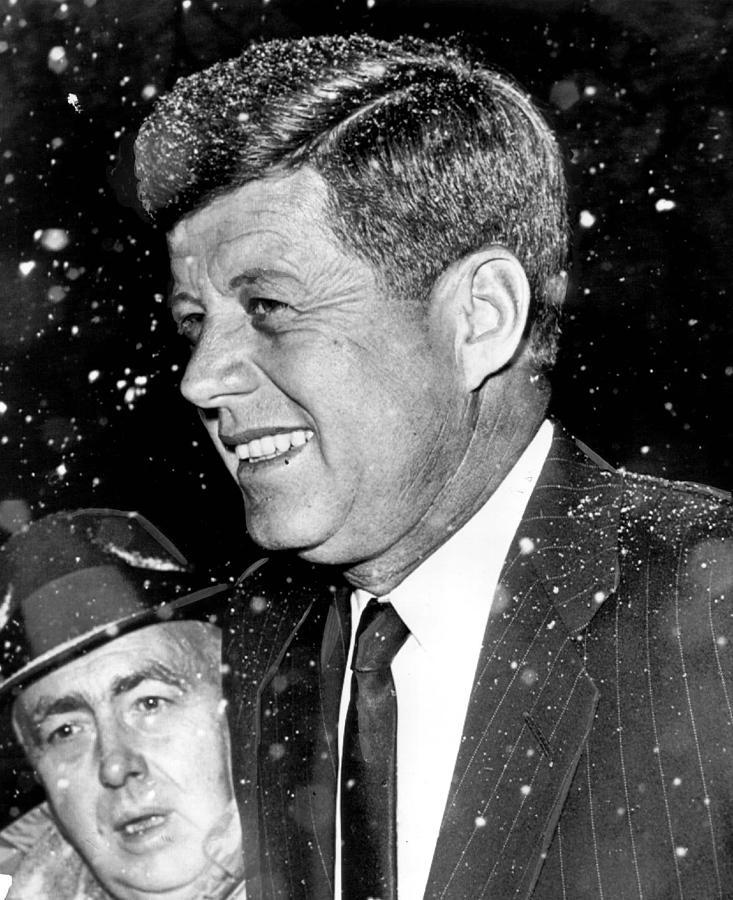 John F Kennedy Photograph - President John F. Kennedy In Snow by Retro Images Archive