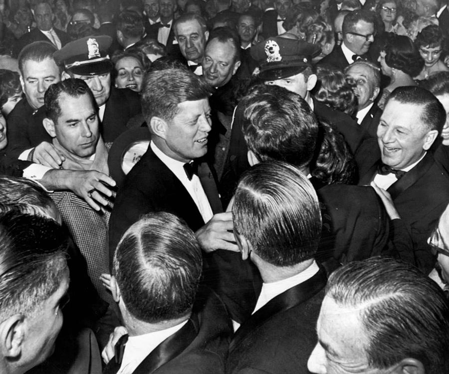 President John F. Kennedy In The Thick Of The Crowd Photograph by Retro Images Archive