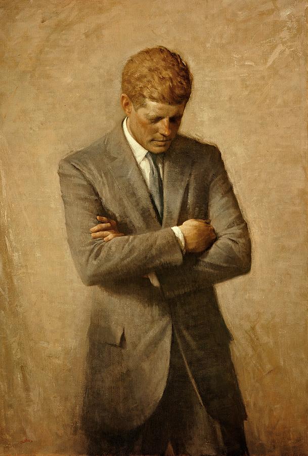 John F Kennedy Painting - President John F. Kennedy Official Portrait by Aaron Shikler by Movie Poster Prints