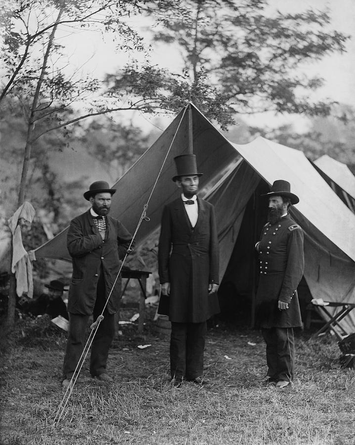President Lincoln At Antietam Photograph by Alexander Gardner