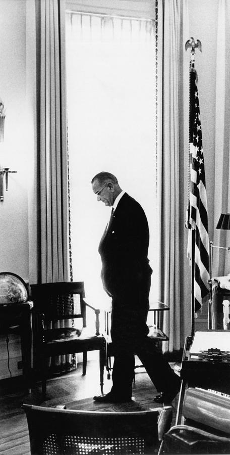 President Lyndon Johnson Paces Photograph by Underwood Archives