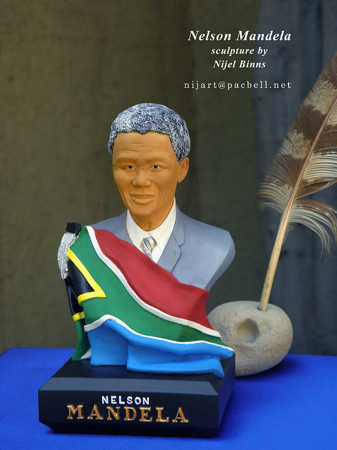 President Nelson Mandela Sculpture - President Nelson Mandela by Nijel Binns