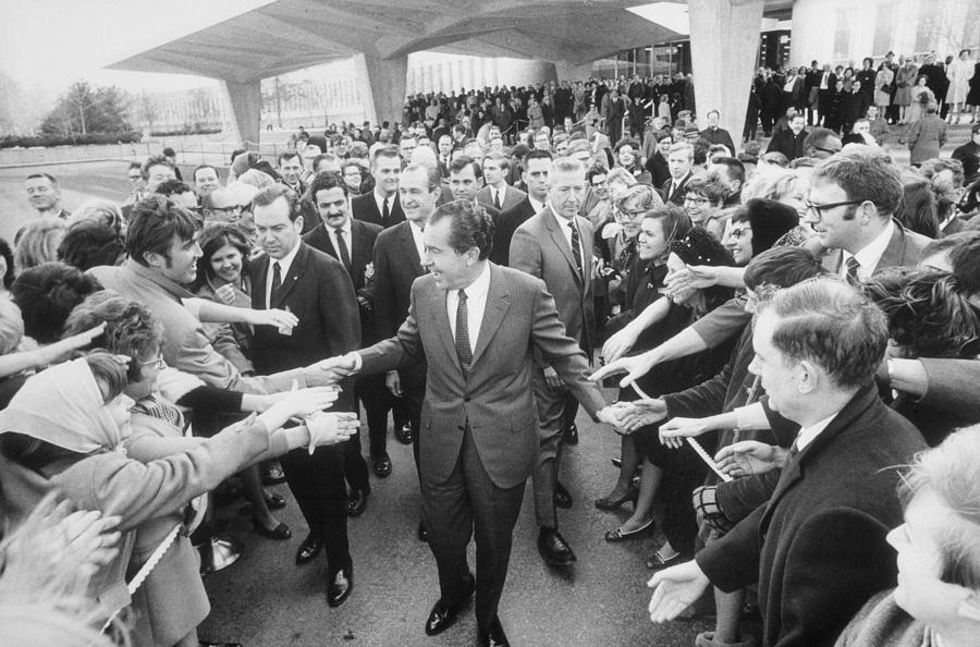 President Nixon Shaking Hands With Cia Photograph by Everett