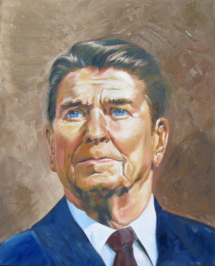 Ronald Reagan Painting - President Reagan by Claudia Kilby