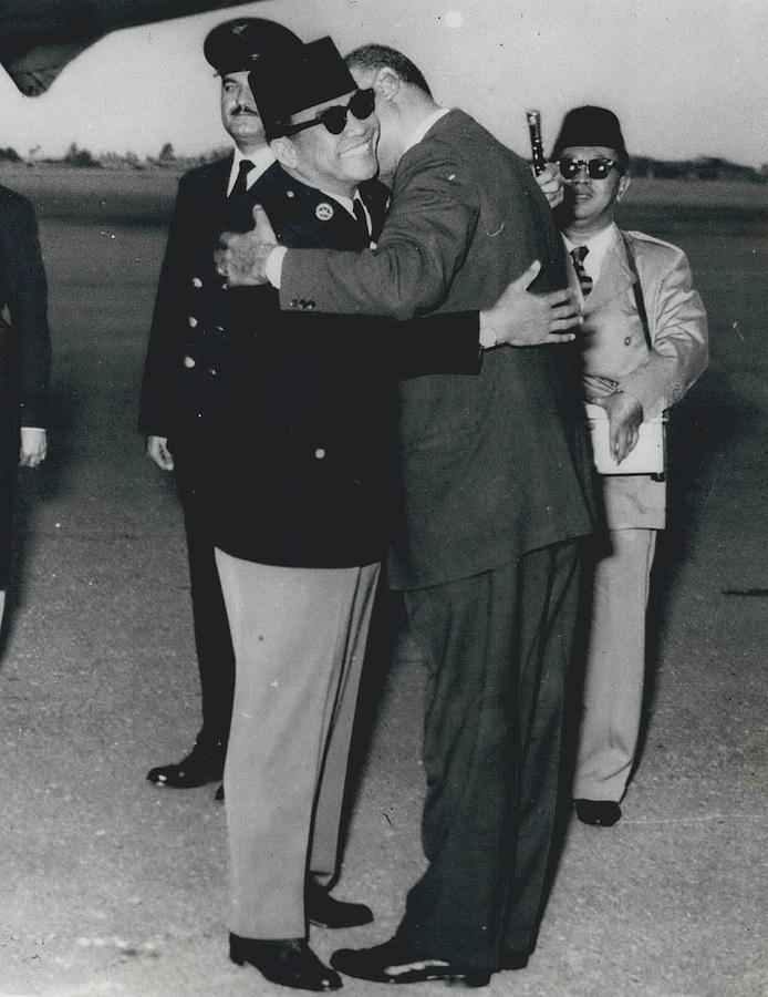 President Sukarno Of Indonesia Arrives In Cairo Photograph by Retro ...