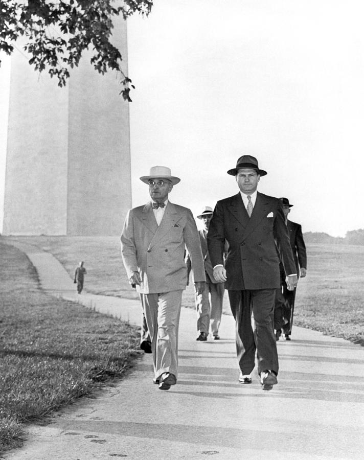 President Truman On A Walk Photograph by Underwood Archives