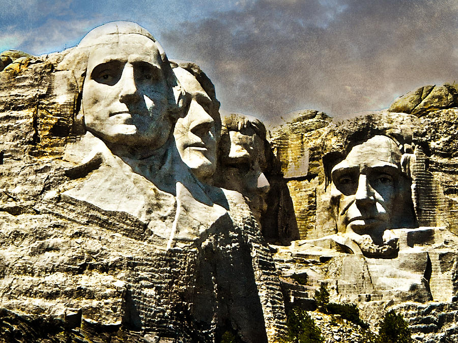 Rushmore Photograph - Presidential Rocks by Judy Hall-Folde