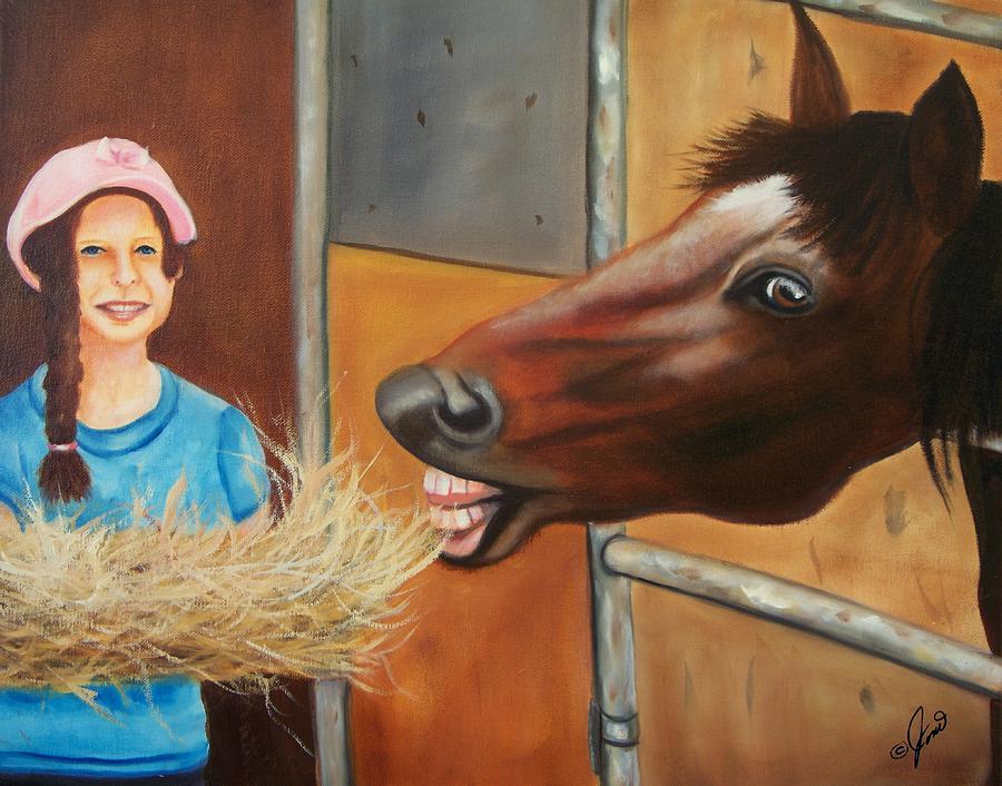 Horse Painting - Presley and Friend  by Joni McPherson