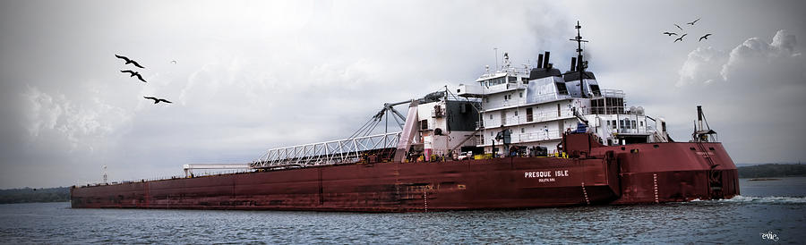 Presque Isle Freighter Photograph by Evie Carrier