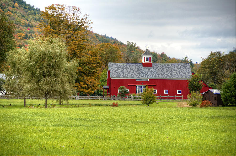 Tree Photograph - Prettiest Barn in Vermont by Donna Doherty