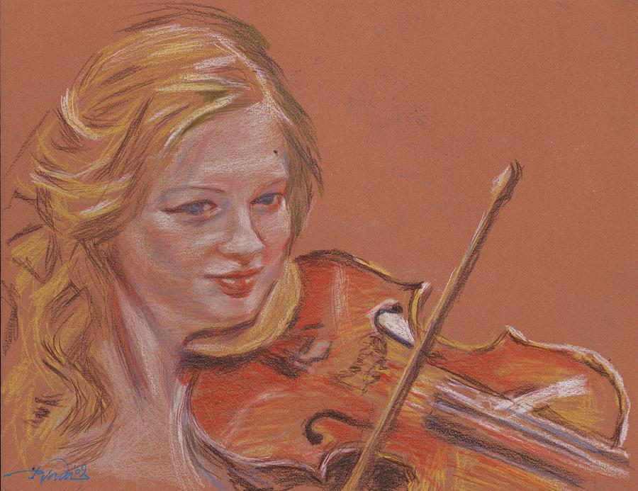 Prettiest Violinist Drawing by Horacio Prada