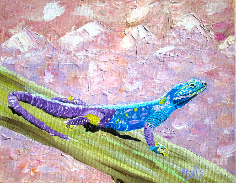 Pretty African Lizard Painting by Phyllis Kaltenbach