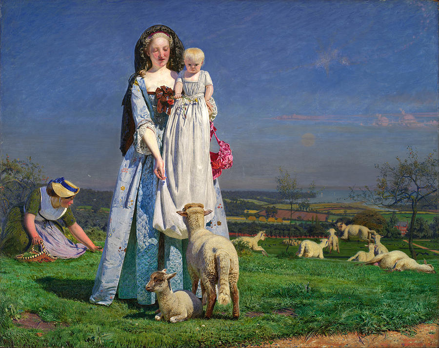 Ford Madox Brown Painting - Pretty Baa-Lambs by Ford Madox Brown