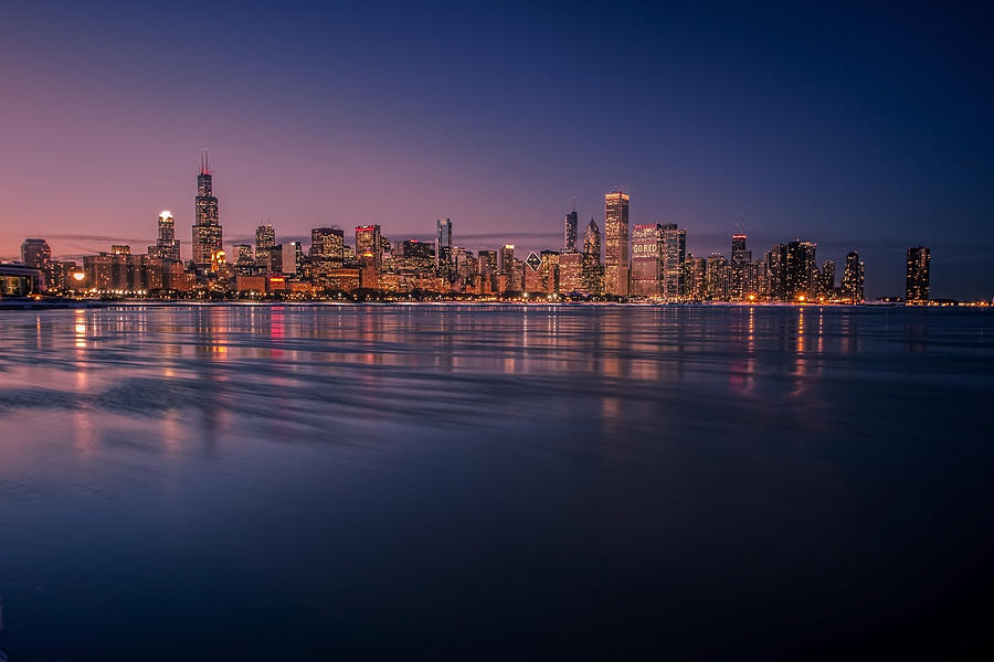 Pretty Chicago Skyline at dusk Photograph by Sven Brogren