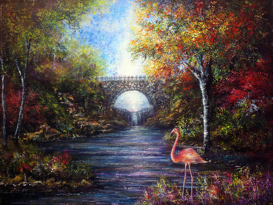 Nature Painting - Pretty Flamingo by Ann Marie Bone