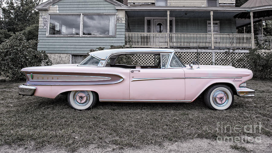Vintage Photograph - Pretty in Pink Ford Edsel by Edward Fielding