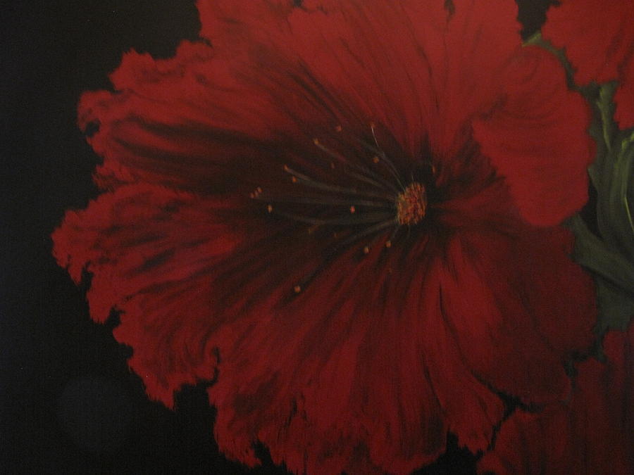 Floral Painting - Pretty in Red by Mary h spencer hollis Driskell