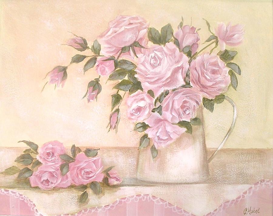 Pretty Pastel Roses Painting Painting by Chris Hobel