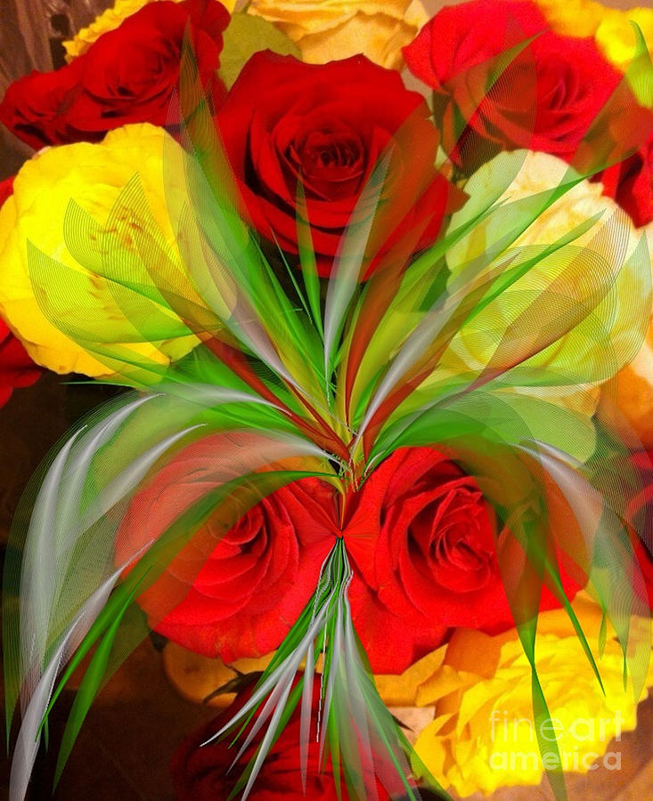 Pretty Roses Digital Art by Gayle Price Thomas